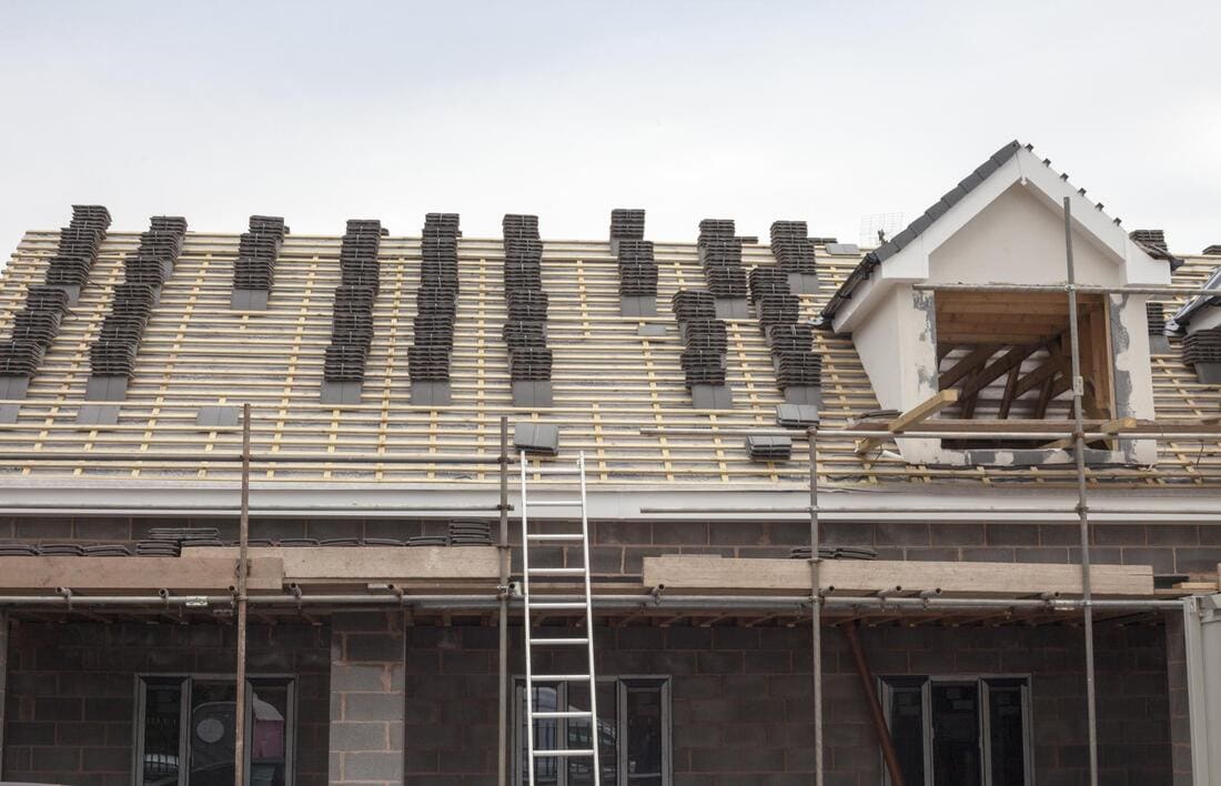Roof tear-off staging and scaffold
